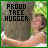 A 48x48 pixel animated buddy icon showing a person hugging a tree with two distinct text frames, one in black and one in white.