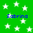 Green background with white stars and blue text reading "Sabrina" in four locations.