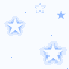 Pixelated blue stars of varying sizes scattered across a white background with a gray corner overlay.