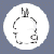 Three sampled frames of a pixelated animated icon showing a white cartoon character with black outlines and brown ears against a blue background, each frame displaying different ear positions and facial expressions.