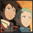 Pixelated static image of two anime-style characters with distinct hair colors and expressions against a gradient background.