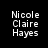 Four display the name 'Nicole Claire Hayes' with varying pink highlight bars over different name parts on a black background