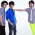 Three pixelated figures stand side-by-side against a white background; the central figure wears a blue shirt and extends an arm toward the rightmost figure.