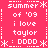 Pixel art with repeated text and symbols on pink background, featuring 'summer of '09 i love taylor : DDDD' in white block letters with asterisks and dotted lines