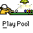 Animated contact sheet of a pool game icon showing multiple frames with stick figures, billiard balls, and green tables across 8 sampled frames.