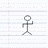 Two gray stick figures on a white background with faint horizontal lines, each in distinct poses.