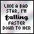 A 4x4 contact sheet of animated frames showing a pixelated text animation with the phrase "LIKE A BAD STAR, I'M FALLING FASTER DOWN TO HER" in varying states of motion blur and character distortion across all 16 sampled frames.