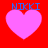 Four pink heart shapes on red background with blue text "NIKKI" above each heart, two hearts have visible pixelation artifacts.