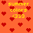 Pixelated orange background with red heart shapes and yellow text reading 'summer colors (333)' in multiple positions.