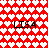 Red and white pixelated heart pattern with "LISA" text in four positions on a background
