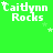 Green background with white text 'Caitlynn Rocks' and small white stars, showing animation changes in star positions across frames.