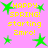 Pixelated pink background with green stars and yellow text reading 'HAPPY SPRING! starting 2mro!' repeated in a pattern