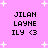 Pixelated text and star shapes on a pink background with repeated text elements and a heart symbol.