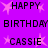 Purple background with repeated black text and pink starbursts arranged in a pattern