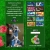 Green background with grid of small images and a central figure in blue clothing holding an object.