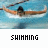 Animated contact sheet showing four sequential frames of a swimmer in butterfly stroke with text variations below each frame.