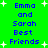 Green background with blue text reading "Emma and Sarah Best Friends" repeated twice, surrounded by white star shapes.