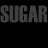 Animated contact sheet of a 48x48 pixel buddy icon showing sequential text animation with rainbow-colored letters against black background, repeated 'SUGARSUGAR' watermark overlay.