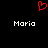 Red pixelated heart symbol above two white 'Maria' text labels on black background.