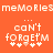 Pixelated text on orange background with two side-by-side identical phrases and symbols, each phrase showing 'can't forget' in mixed case letters.