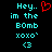 Pixelated cyan text on black background with red heart symbol, showing two states: one with a red heart and one without.