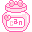 Pixel art of a pink bottle with bow, displaying 'can' text on its label; two variations show different bottle heights and partial lettering.