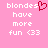 Pixelated text on pink background with red heart symbol replacing 'e' in 'blondes' on left side of frame.