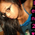 Pixelated close-up of two figures in a kiss, one with light skin and dark hair, the other with light skin and blue clothing, against a dark background with pink text elements.