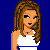 Pixel art image with blue background showing a woman on left and partial man on right, text below reads 'tired of being lonely' in gray letters.
