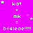 A bright pink background with white text and star symbols, showing repeated 'kat + mk = bf4leae!!!!!' lines in a pattern
