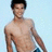 A shirtless person with dark hair stands against a light blue background, displaying two distinct poses in an animated sequence.