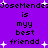 Purple background with white starbursts and repeated black text reading "JoseMendez is myy best friendd" in two