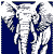 Two stylized figures in white and blue tones stand side-by-side against a dark blue background with pixelated gray and white accents.