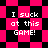 Pixelated text 'I suck at this GAME!' on a pink and black checkered background with two distinct pattern variations.