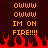 Pixelated orange text on dark red background with red flames at bottom, displaying 'OWWW OWWW IM ON FIRE!!!' in two identical vertical