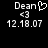 Pixelated text and symbols on black background with one frame showing a heart symbol replacing the 'o' in Dean.