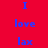 Red background with blue text 'I love lax' arranged in a , partially obscured by white rectangular overlays
