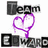 A static buddy icon featuring a split composition with text and an image of Edward Cullen from Twilight, including 'Team' above a purple heart and multiple lines of fan text below.
