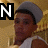 four identical images showing a person in a gray cap and white tank top against a golden background, with black-and-white letters N, i, k, C in corners