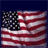 Animated American flag with waving motion, displaying text 'SALUTING' and 'SALUTING YOU' in white capital letters on dark blue backgrounds.