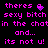 Pixelated text in bright pink on black background with a small purple heart symbol replacing the 'a' in 'there's', repeated across two