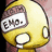 Yellow cartoon character with large white eyes and a blue jester hat, shown in multiple views including one with 'END.' text on its head.