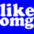 Blue background with white pixelated text reading 'like' on top row and 'doing' on bottom row.