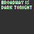 A 4x4 contact sheet of animated frames showing a glitchy text-based icon with repeated 'BROADHAT IS DARK TONIGHT' text in pixelated colors on dark background, with two white plus signs visible at bottom corners.