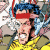 Pixelated image of a character with blue hair and red blindfold, wearing yellow clothing against green background with "OriginalIcons.com" text.