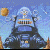 A 2x2 contact sheet of a pixelated animated icon featuring Robby the Robot from Lost in Space, with two frames showing the robot against a blue sky and one frame displaying the title "ROBBY THE ROBOT" on a dark background.