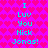Pixelated cyan text on a pink heart-patterned background, repeated twice in vertical alignment with identical content.