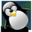 Pixelated penguin with yellow beak and black-and-white body, next to cyan text reading 'ZaraB Is A Penguin Lover!!' on white background.