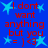 Blue background with red text reading "I dont want anything but you = ] <3" surrounded by light blue star shapes.