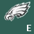 A static image displays a of stylized eagle head icons on a dark green background with text elements spelling 'Eagles' below